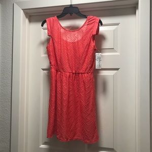 NWT Speechless Dress - Coral Red Pink Lace -Size 7
